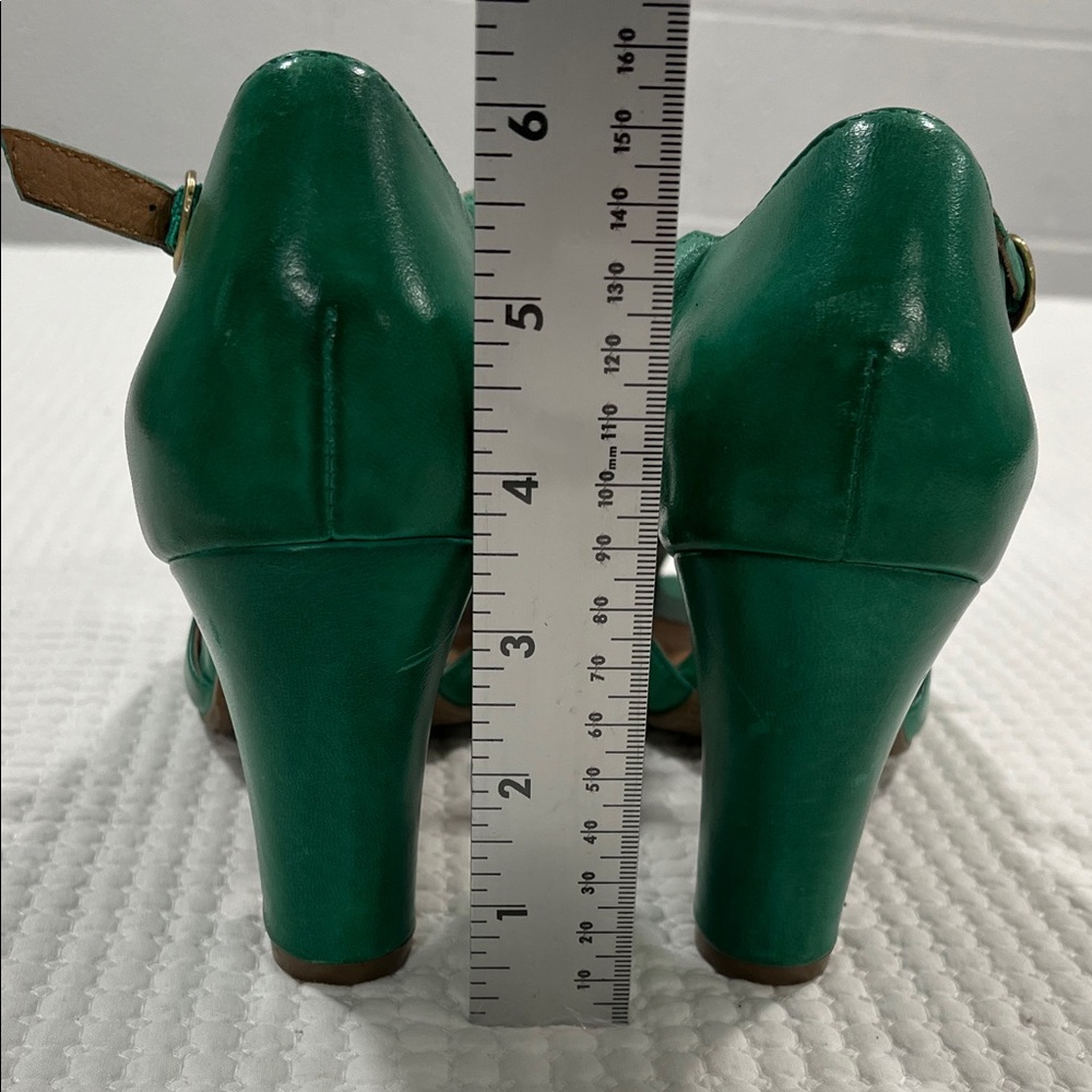 Miz Mooz sailor green Ruffle Heels boho romantic feminine sz7.5 - Picture 4 of 11